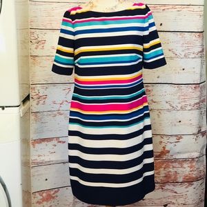 Colorful striped shift dress